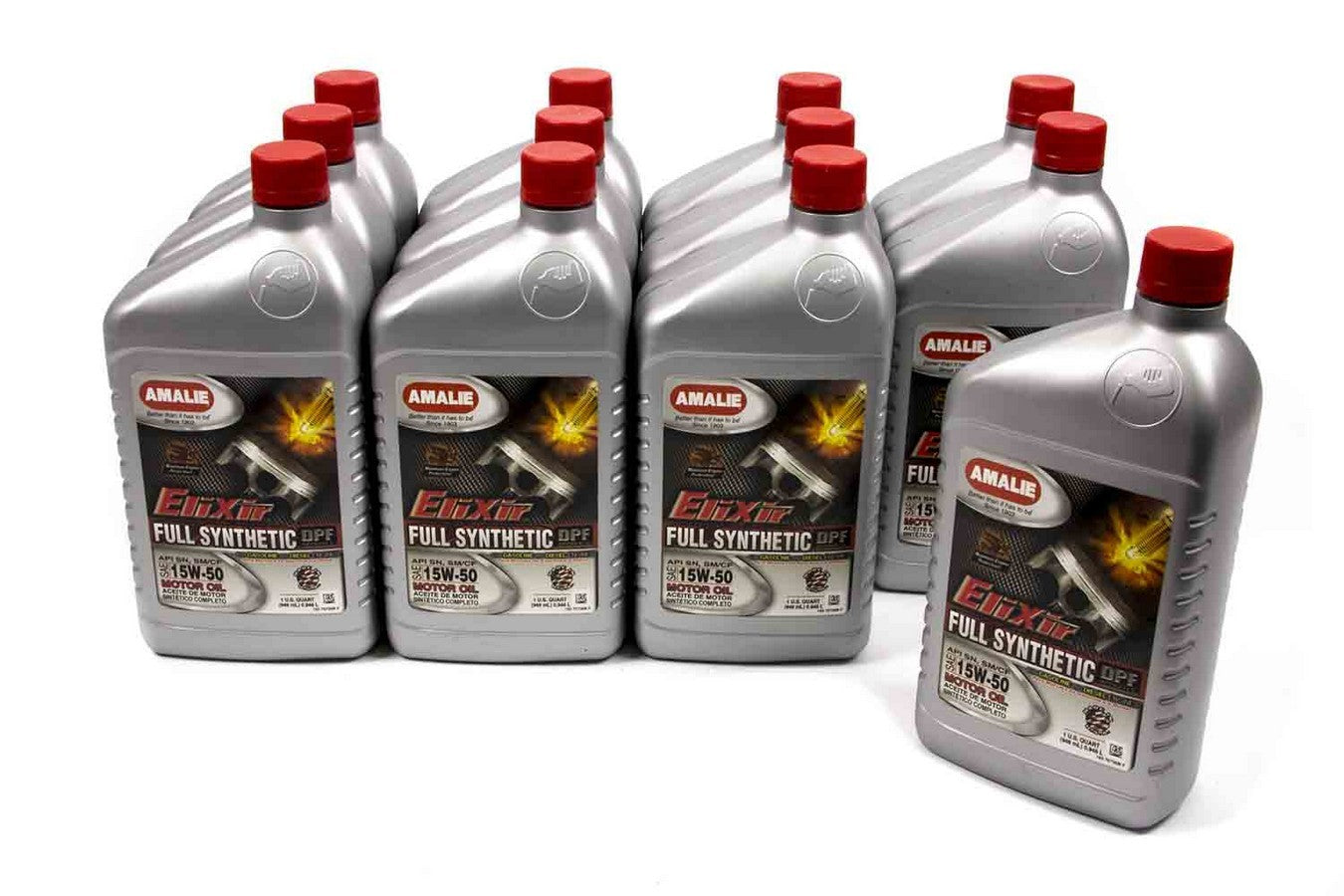 Amalie Elixir Full Synthetic 15W50 Motor Oil Case of 12 Quarts