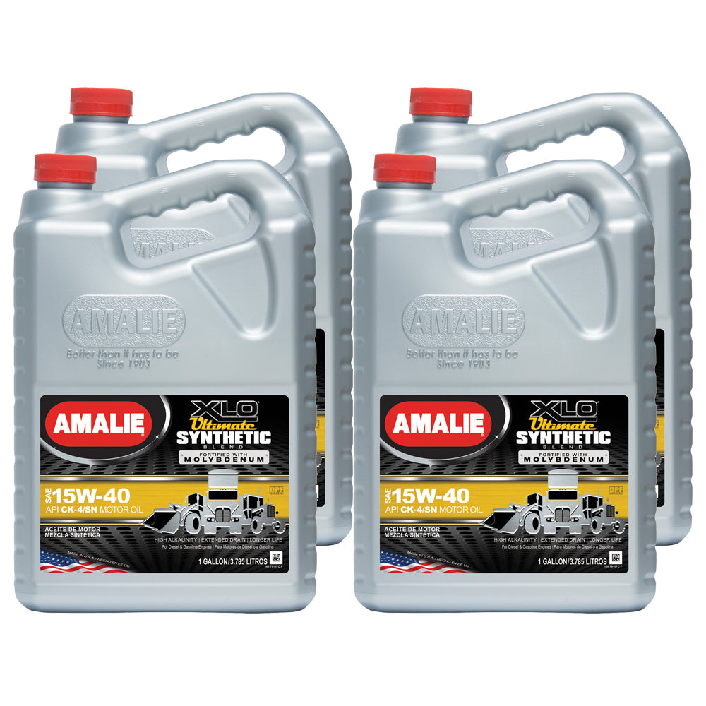 Amalie XLO Ultimate 15W40 Semi-Synthetic Motor Oil Case of 4 Gallon Jugs