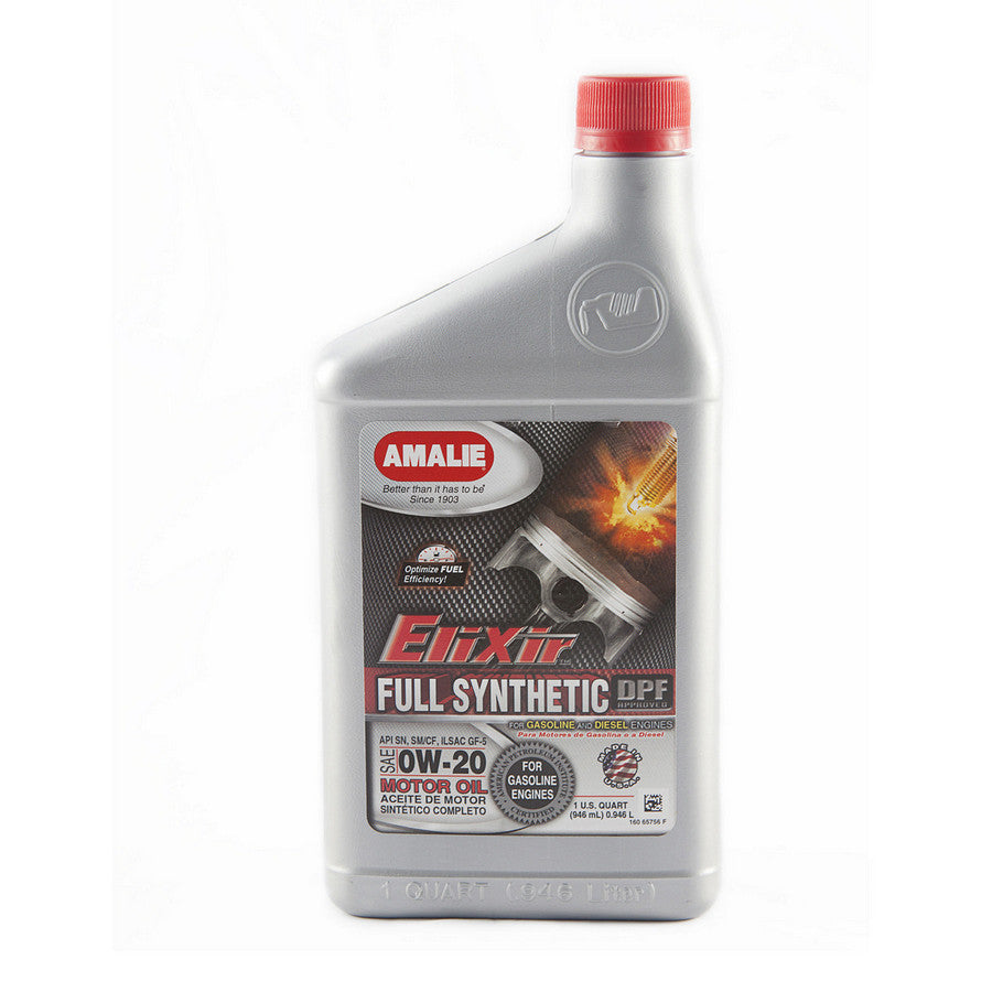 Amalie Elixir Full Synthetic 0W-20 Dexos1 Motor Oil, 1 Quart Bottle