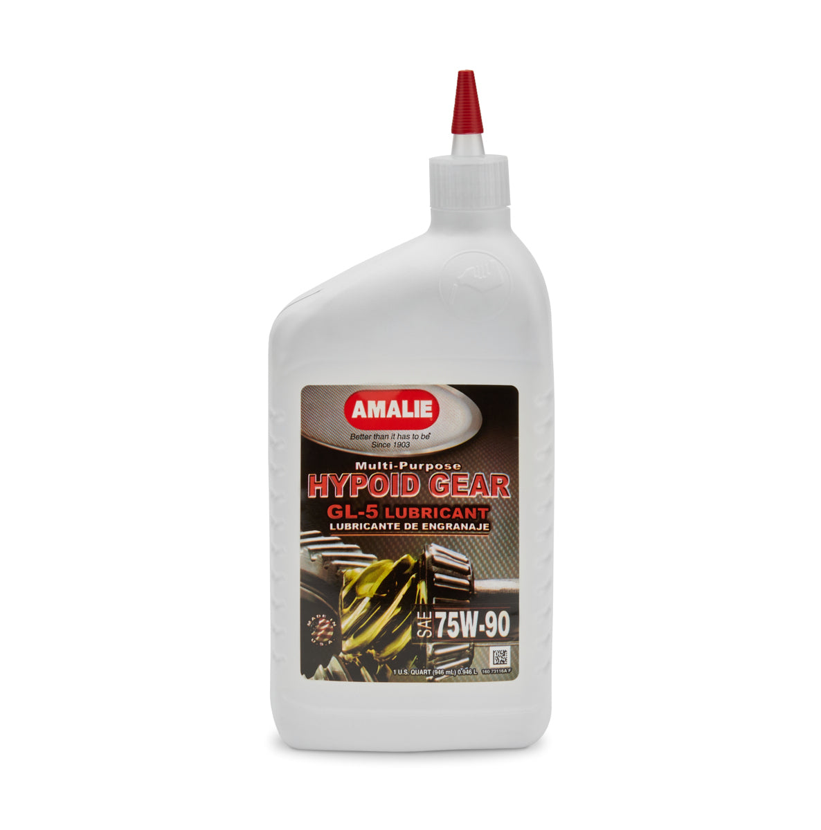 Amalie AMA73116-56 Hypoid Gear Oil MP GL-5 75W-90, Multi-Purpose Gear Lubricant, 1 Quart Bottle