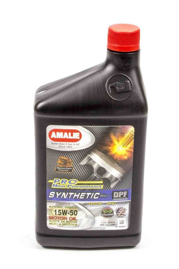 Amalie PRO HP Syn Blend 15W-50 Motor Oil, Semi-Synthetic, 1 Quart Bottle