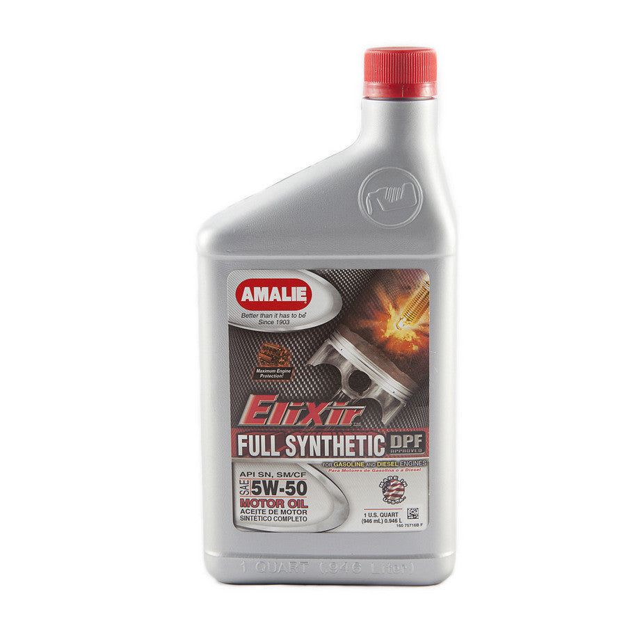 Amalie AMA75716-56 Elixir Full Synthetic 5W50 Motor Oil, 1 Quart Bottle