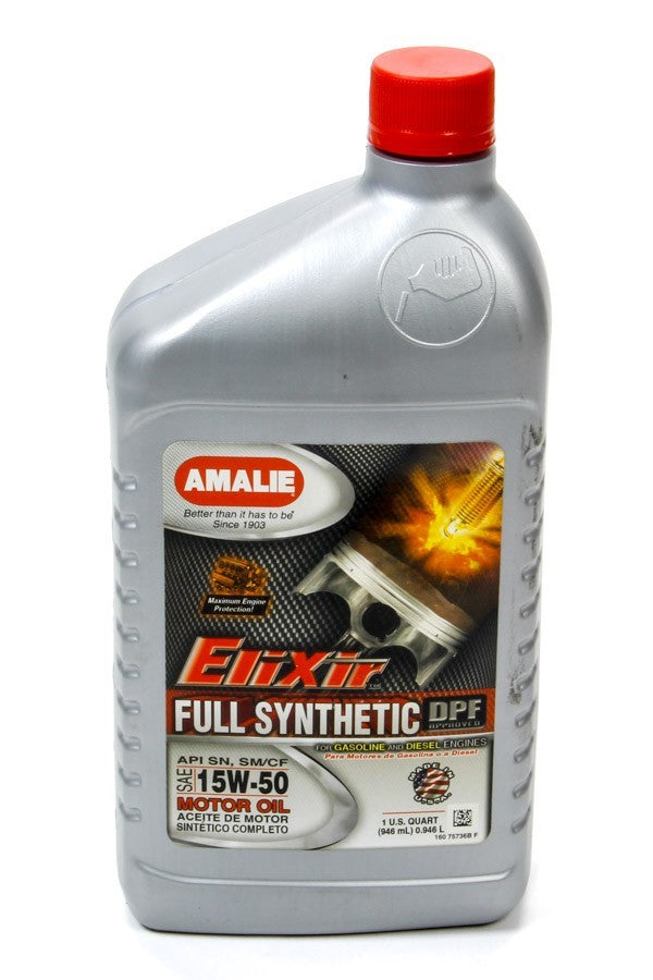 Amalie Elixir Full Synthetic 15W-50 Motor Oil, 1 Quart Bottle