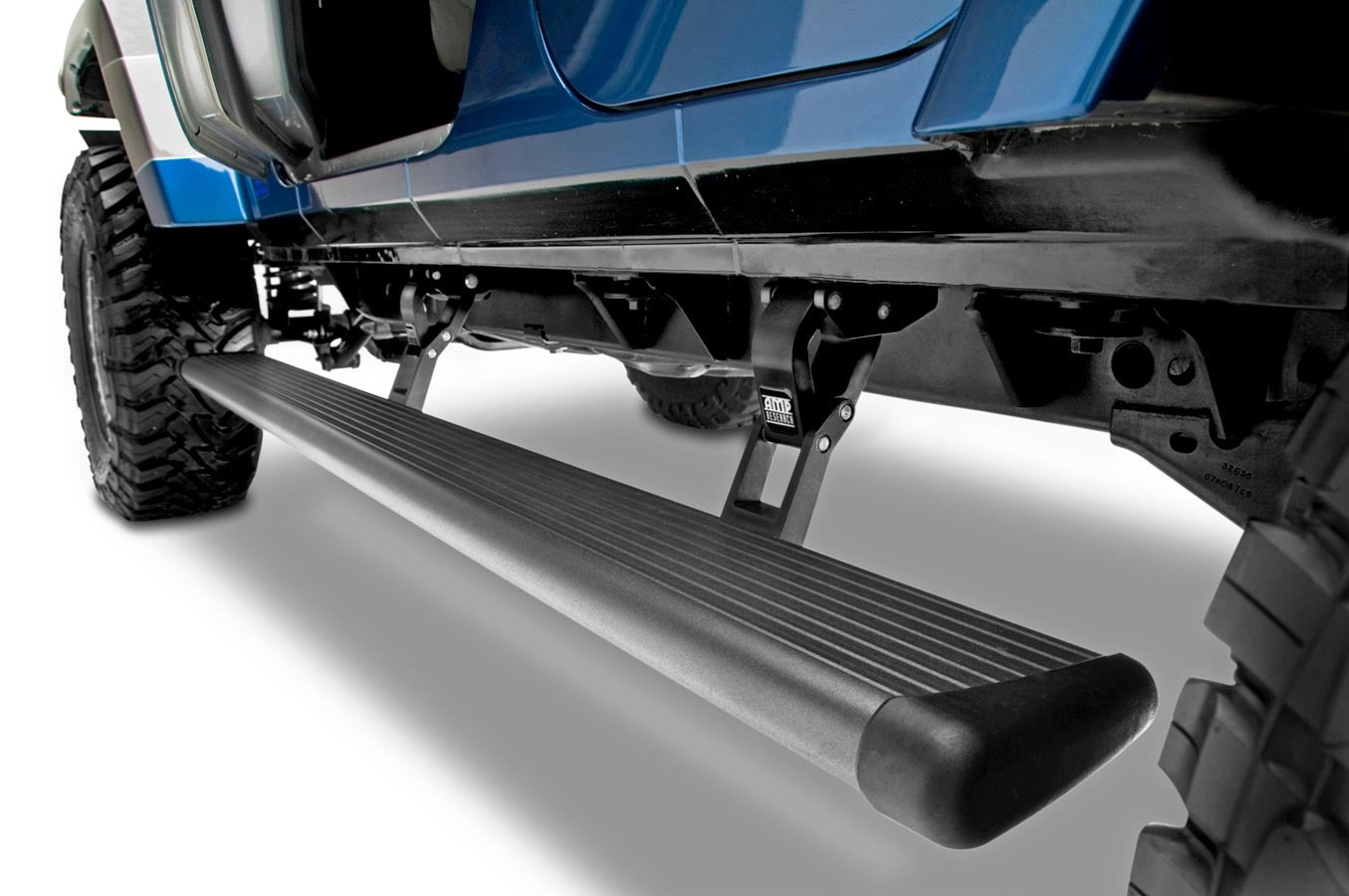 AMP Research PowerStep 75122-01A Power-Deploying Running Boards with Mount Kit for Jeep Wrangler JK 2007-2018, Aluminum Black Anodized, Pair