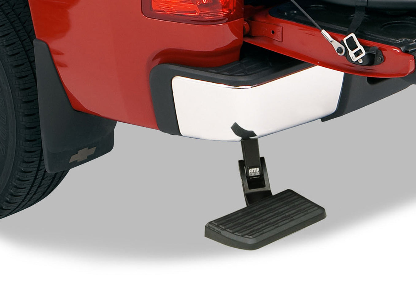 AMP Research Bed Step 75323-01A for GM Fullsize Trucks, Black Plastic Bumper Mount Step Board