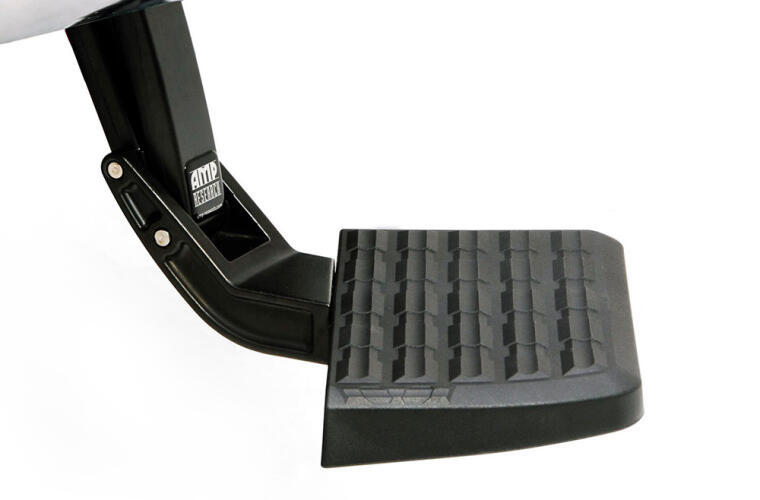 AMP Research BedStep 23- Ford F250 Bumper Mount Step Board with Plastic Construction in Black