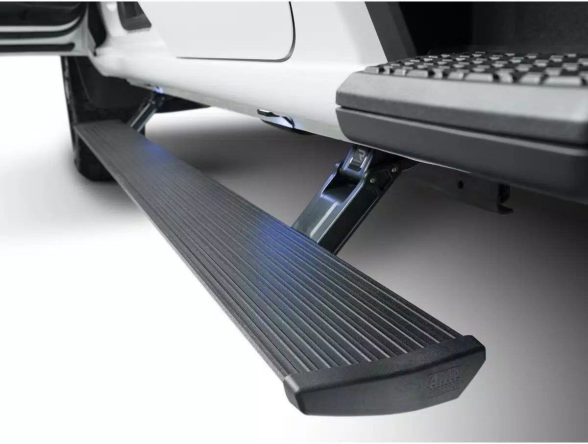 AMP Research PowerStep 76363-01A Power-Deploying Step Bars for Ford Ranger with Mount Kit, Aluminum Black Anodized