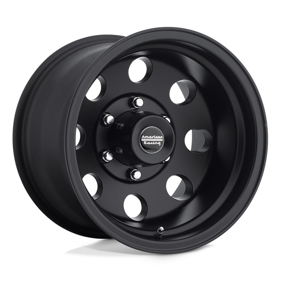 American Racing Wheels AR1725865B Baja 15x8 Satin Black Aluminum Wheel with 5x114.3 Bolt Pattern