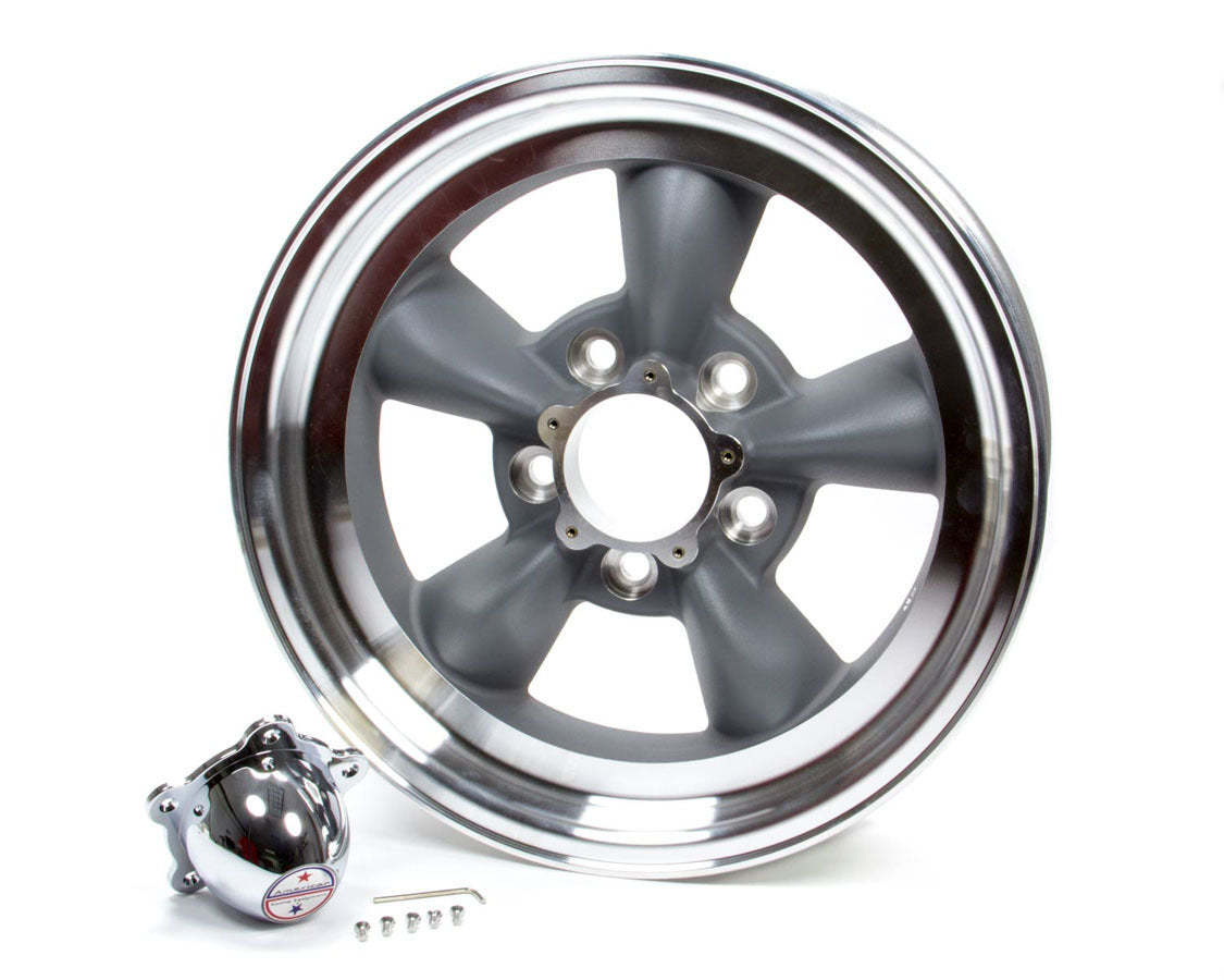 American Racing Wheels VN1054665 Torq Thrust D 14x6 Inch Aluminum Wheel with Machined Lip and Gray Finish