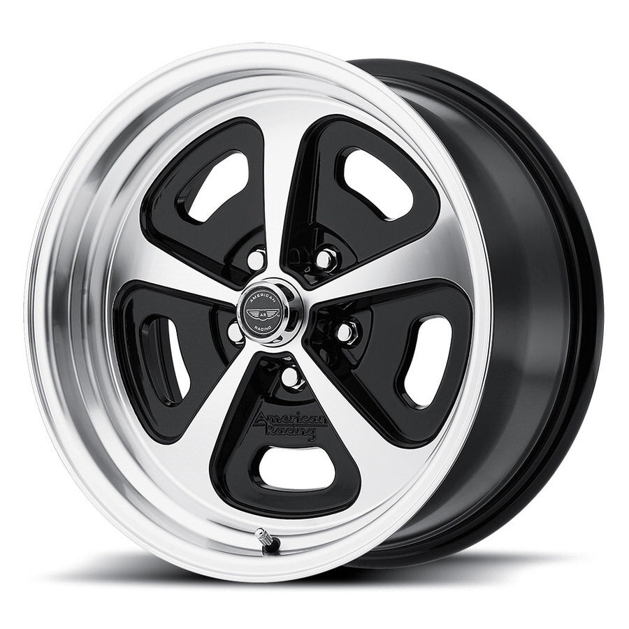 American Racing Wheels VN50157012500 15x7 500 Magnum Wheel with Machined Lip and Black Finish