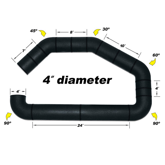AIRAID Intake Systems AIR-100-400 Universal 4-Inch Diameter Tube with 30°, 45°, 60°, and 90° Tube Bends