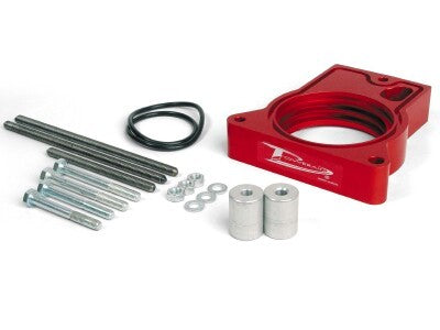 AIRAID Intake Systems AIR-200-580 Throttle Body Spacer for GM V6 Engines, 1 Inch Thick with Gasket and Hardware, Red Anodized Aluminum