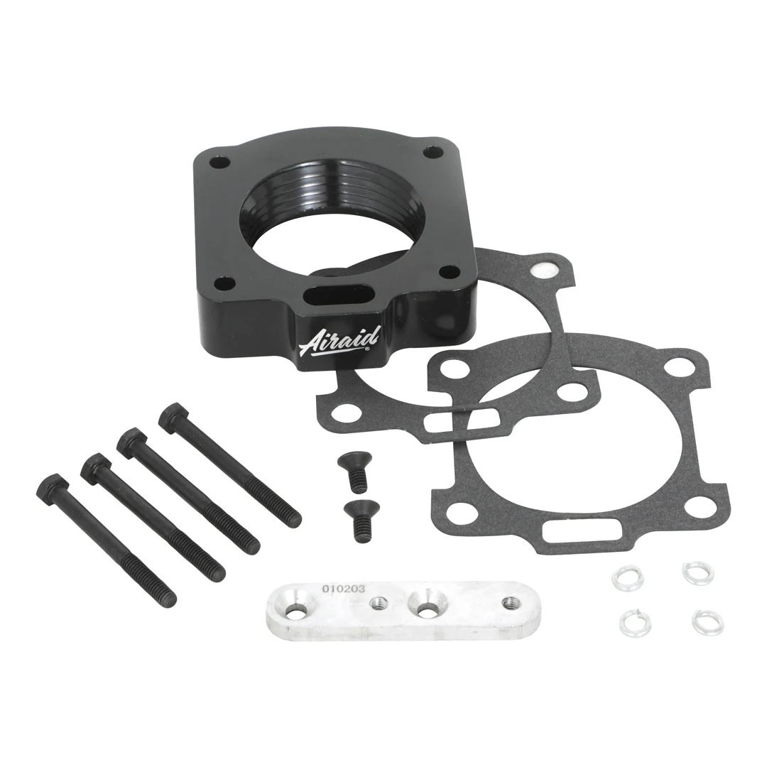 AIRAID Intake Systems AIR-400-594 Throttle Body Spacer for Ford V6 Mustang 1999-2001, 1 Inch Thickness, Aluminum Black Anodized
