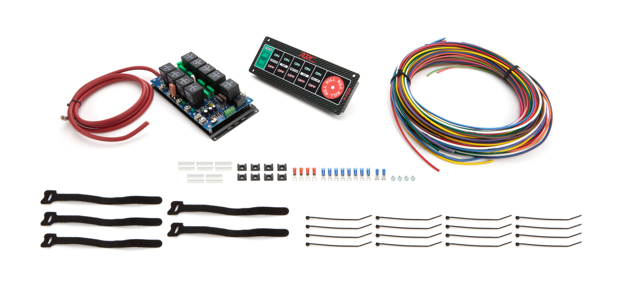 Auto ROD Controls 6001ZD-WH Dash Mount Switch Panel with Seven Fused Switches and Indicator Lights, Carbon Fiber Look, White Interior Light