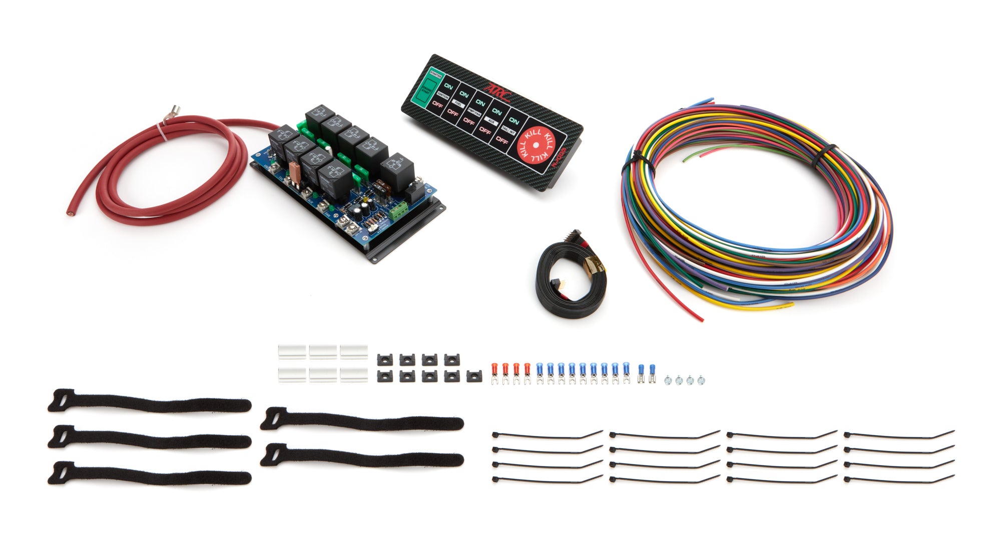 Auto ROD Controls 6001ZR-BL Roll Bar Mount Switch Panel with Eight Fused Switches and Blue Interior Light