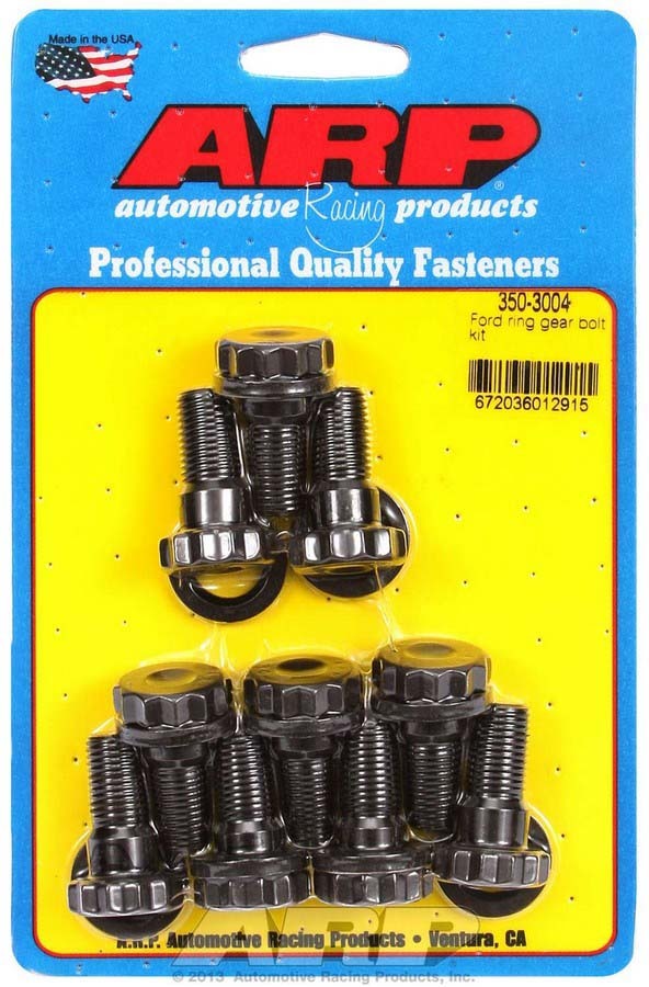 ARP Ford Ring Gear Bolt Kit 350-3004, 7/16-20 Thread, 1.06 Inch Long, 12 Point Head, Chromoly Steel, Black Oxide Finish, Fits Ford 8.8 and 9 Inch Differentials