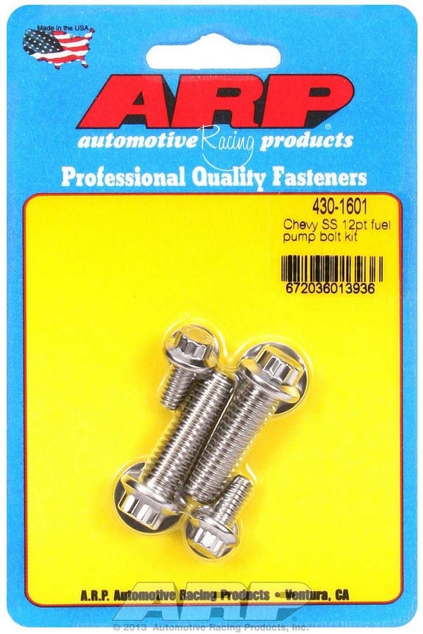 ARP 430-1601 Stainless Steel Fuel Pump Bolt Kit for Chevy V8 Engines