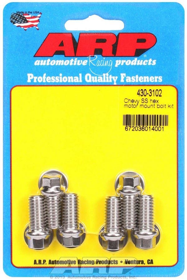 ARP 430-3102 Stainless Steel Motor Mount Bolt Kit for GM V6 and V8 Engines
