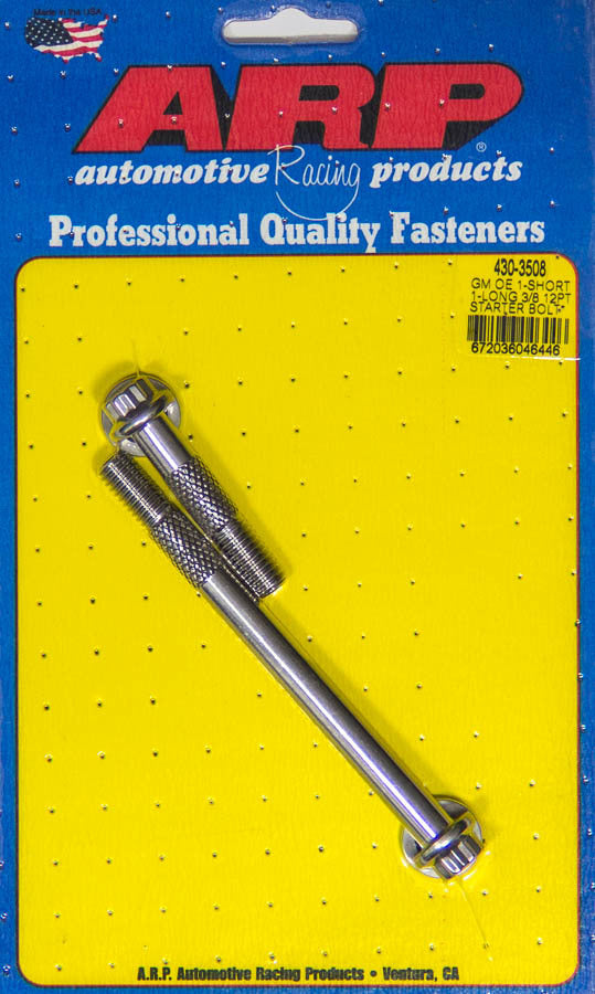 ARP S/S Starter Bolt Kit 430-3508, 3/8-16 x 1.975/4.660 Inches, 12-Point Head, Stainless Steel, Polished Finish, High Torque Application, Pair