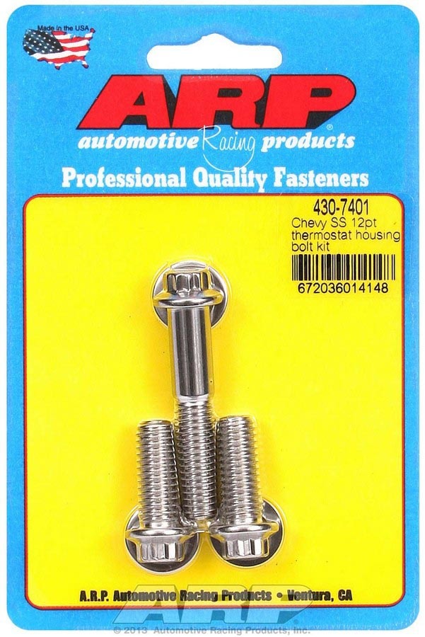 ARP 430-7401 Stainless Steel Thermostat Housing Bolt Kit for GM V6 and V8 Engines