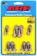 ARP SBC S/S Oil Pan Bolt Kit 12 Point Head with Stainless Steel Finish and Rubber Gasket