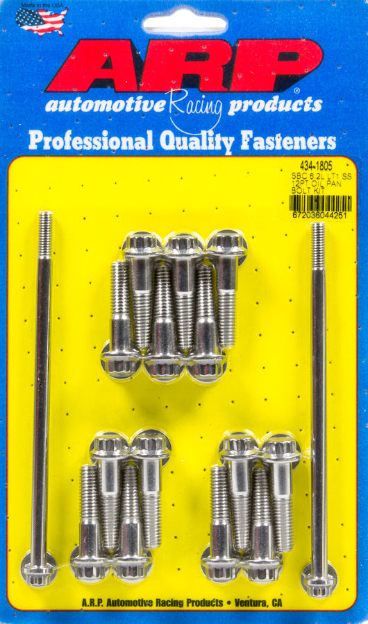 ARP Oil Pan Bolt Kit for GM LT1 6.2L with 12 Point Stainless Steel Polished Finish