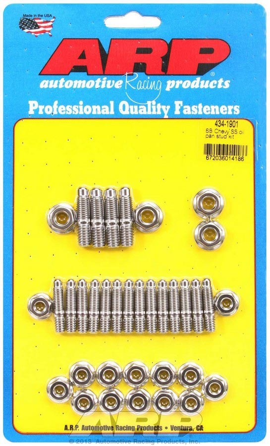 ARP SBC S/S Oil Pan Stud Kit with Hex Nuts and 2-Piece Cork Gasket
