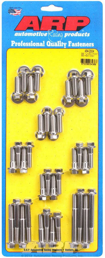ARP SBC 434-2004 Stainless Steel Intake Manifold Bolt Kit for Small Block Chevy with Hex Heads