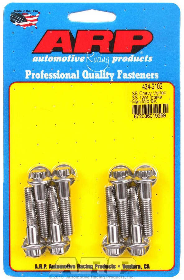 ARP SBC 434-2102 Stainless Steel Intake Manifold Bolt Kit with 12-Point Heads for Small Block Chevy Vortec Engines