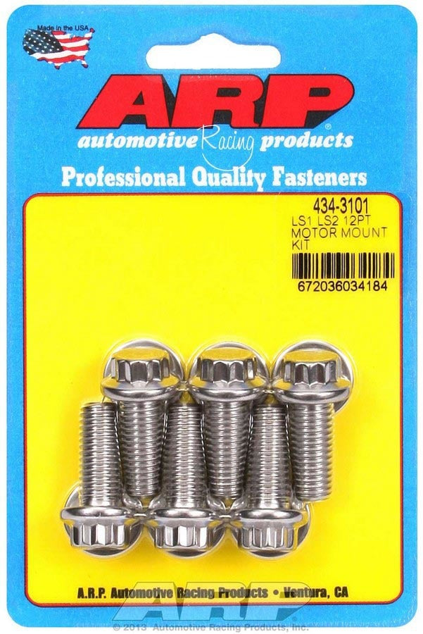 ARP S/S Motor Mount Bolt Kit 12 Point Head for GM LS-Series Engines
