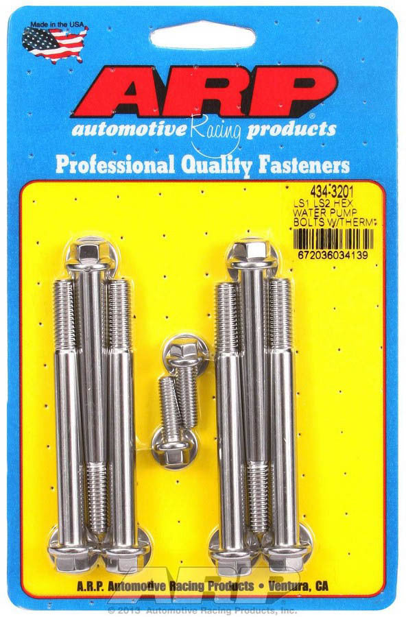 ARP 434-3201 Stainless Steel Water Pump and Thermostat Housing Bolt Kit for GM LS-Series Engines