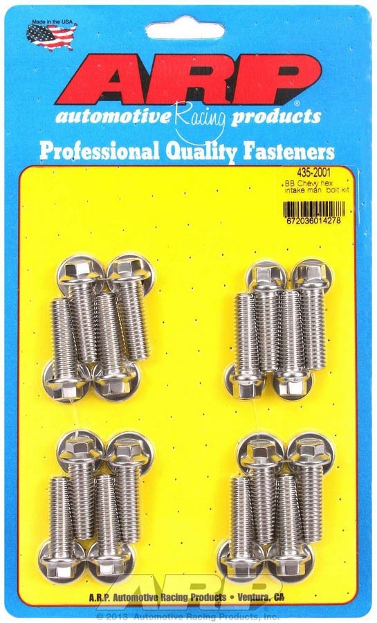 ARP BBC S/S Intake Bolt Kit 6-Point Hex Head Stainless Steel for Big Block Chevy Engines