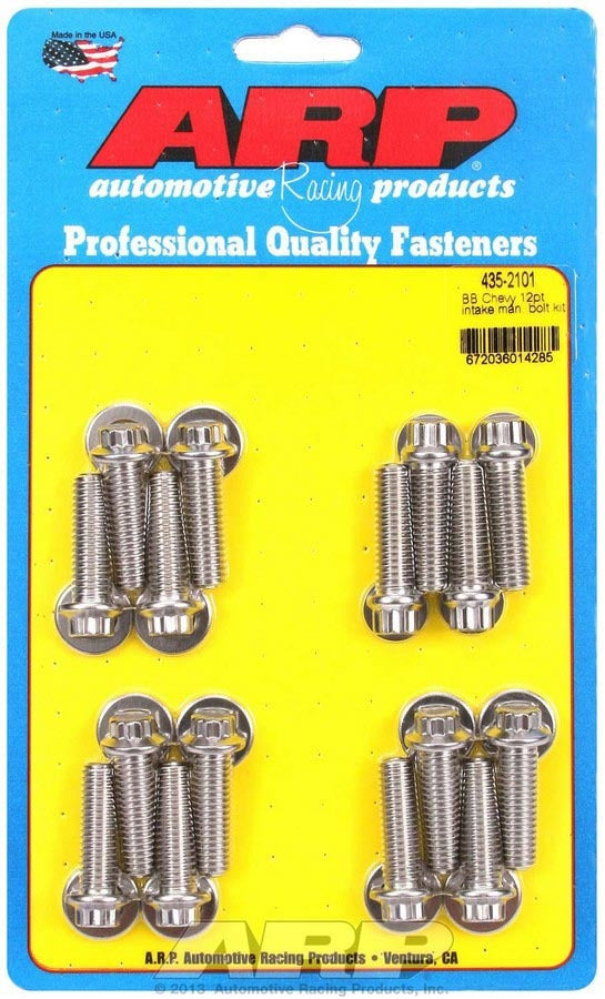 ARP BBC 435-2101 Stainless Steel Intake Manifold Bolt Kit with 12-Point Head for Big Block Chevy