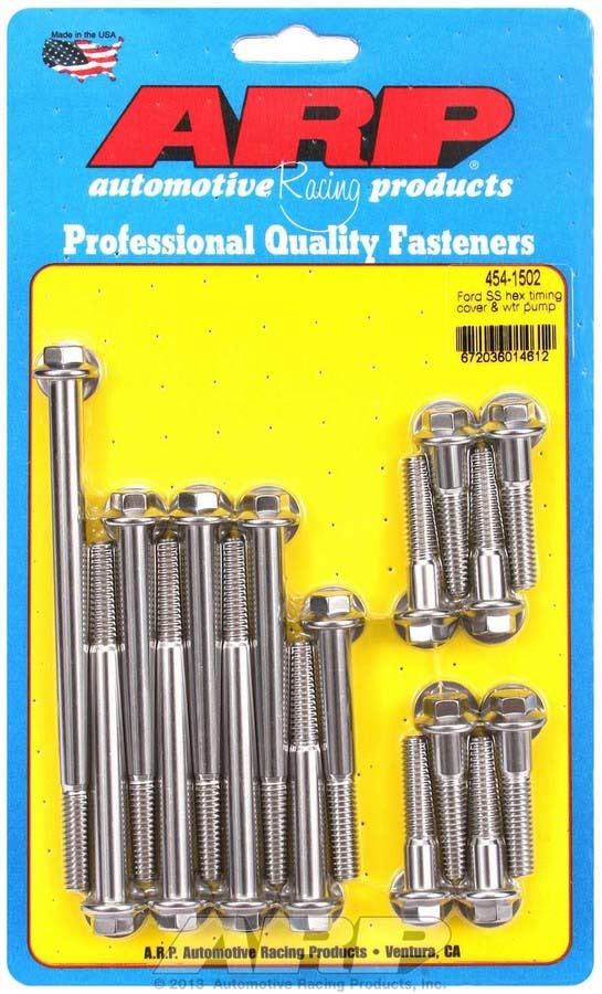ARP 454-1502 Stainless Steel Timing Cover and Water Pump Bolt Kit for Small Block Ford