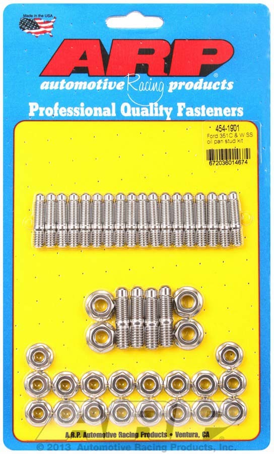 ARP Ford S/S Oil Pan Stud Kit with Hex Nuts for Small Block Ford Engines