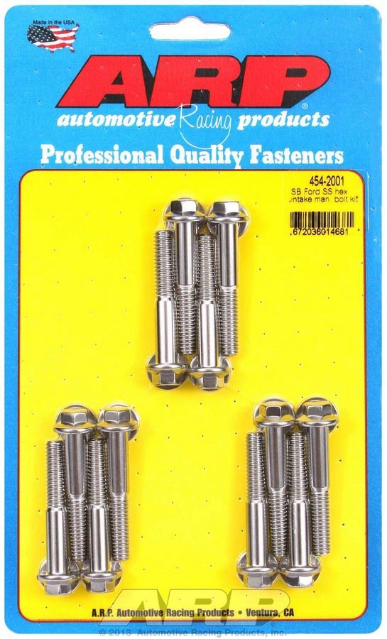 ARP SBF 454-2001 Stainless Steel Intake Manifold Bolt Kit with Hex Head