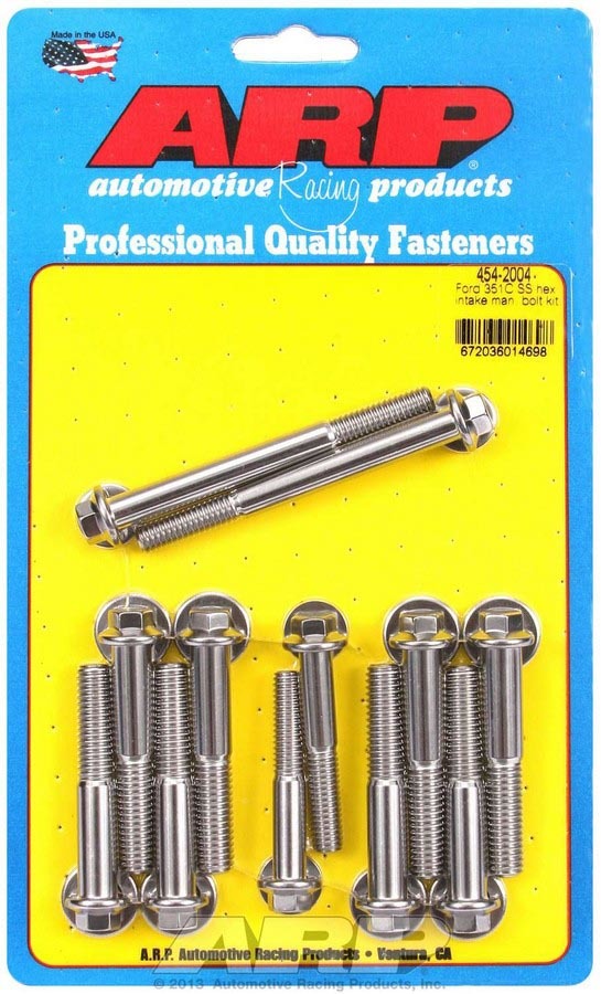 ARP 454-2004 Stainless Steel Intake Manifold Bolt Kit for Ford Cleveland Engines