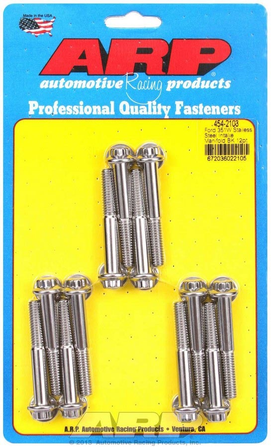 ARP SBF Intake Bolt Kit for Small Block Ford, 12 Point Head, Stainless, Polished