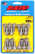 ARP 455-1802 Stainless Steel Oil Pan Bolt Kit for Ford FE-Series Engines, Hex Head, Polished Finish, Set of 20