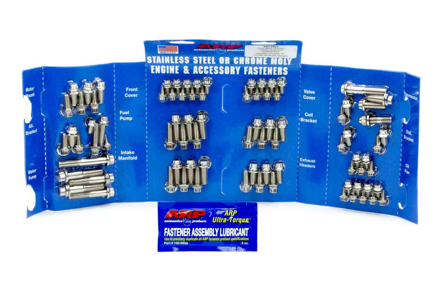 ARP SBC 534-9501 Stainless Steel Complete Engine Fastener Kit with 12-Point Head for Small Block Chevrolet