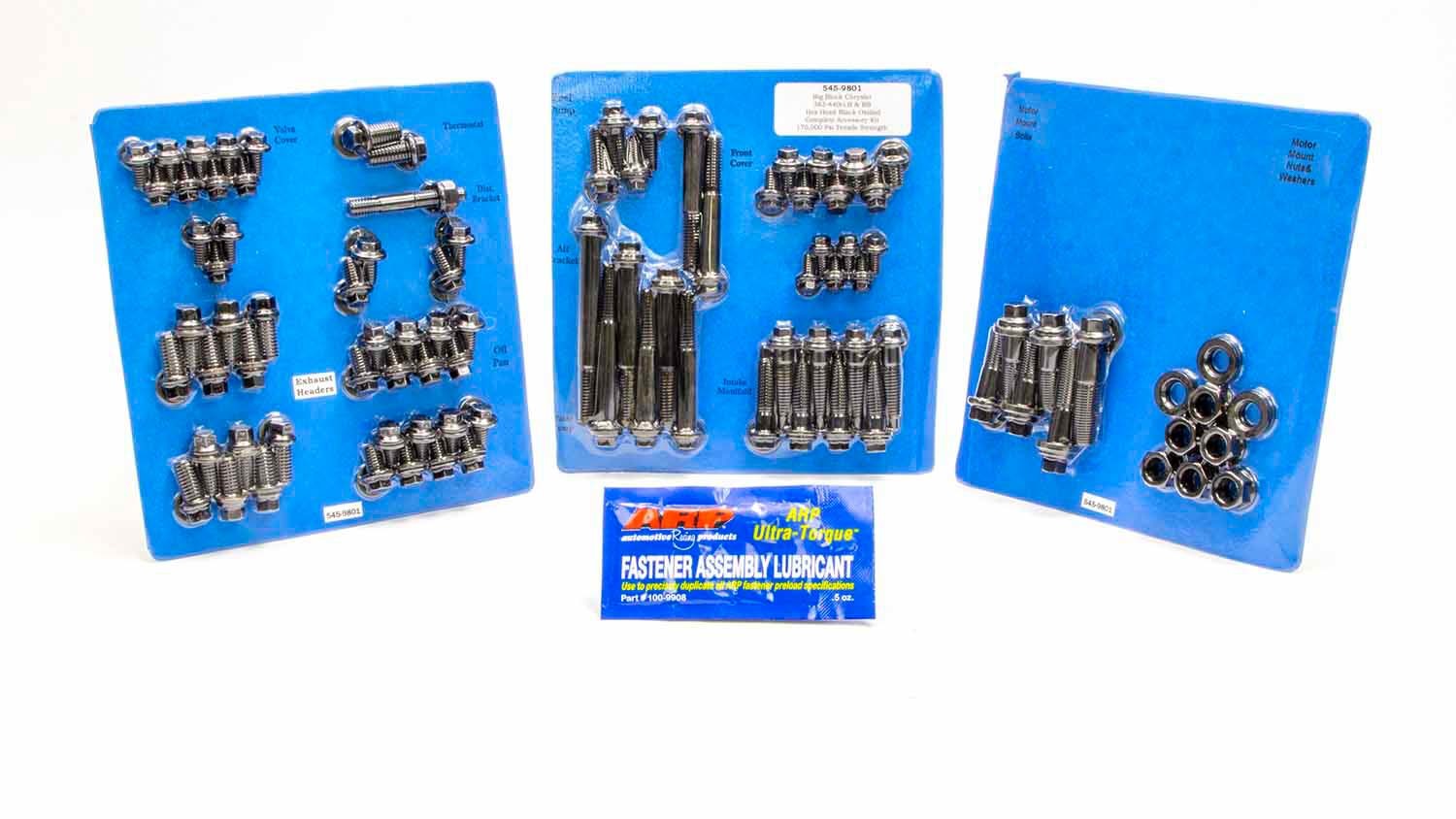 ARP 545-9801 BBM Complete Engine Fastener Kit with Hex Head, Chromoly, Black Oxide for Mopar B / RB-Series Engines