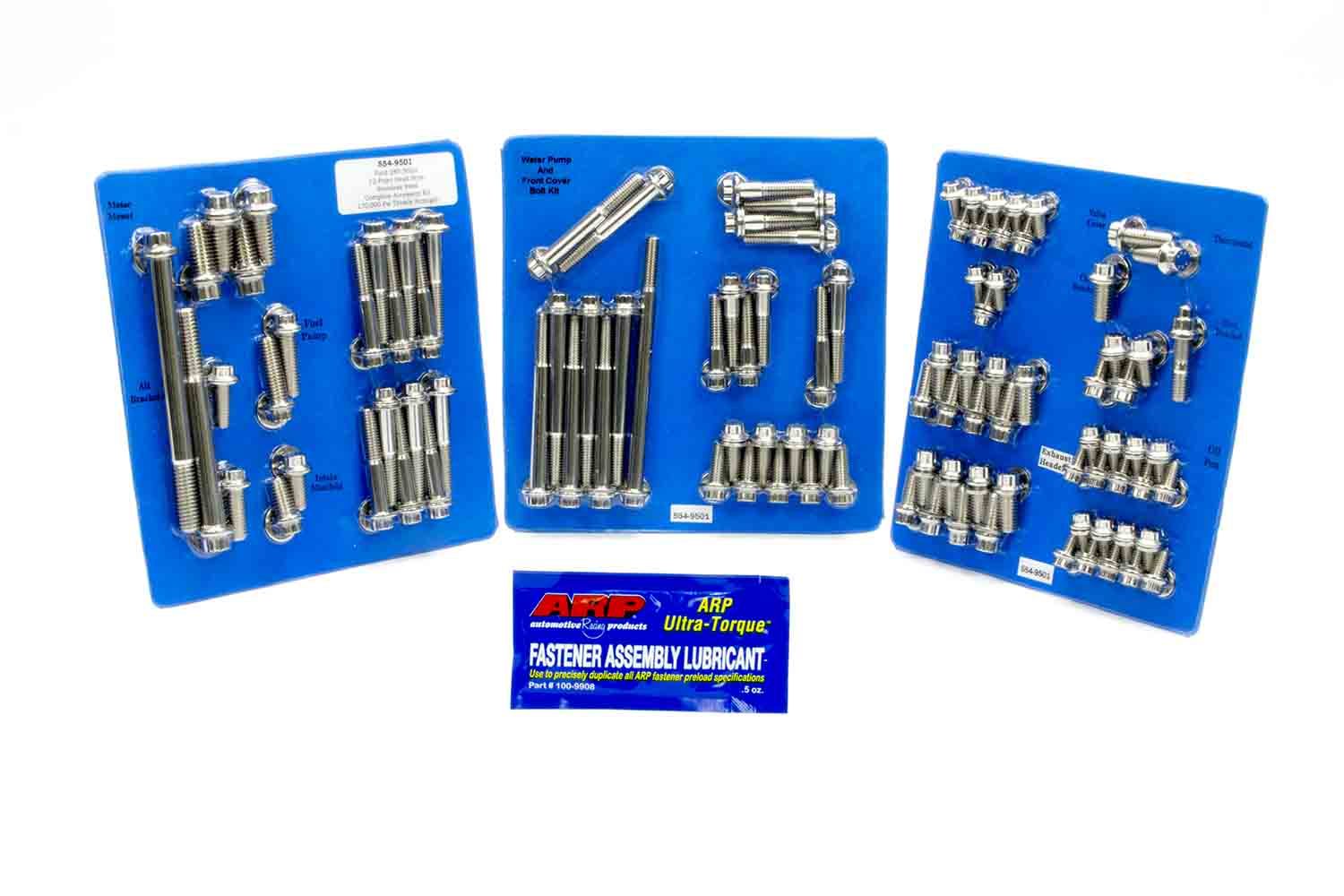 ARP SBF 554-9501 Stainless Steel Engine Fastener Kit for Small Block Ford with 12-Point Head
