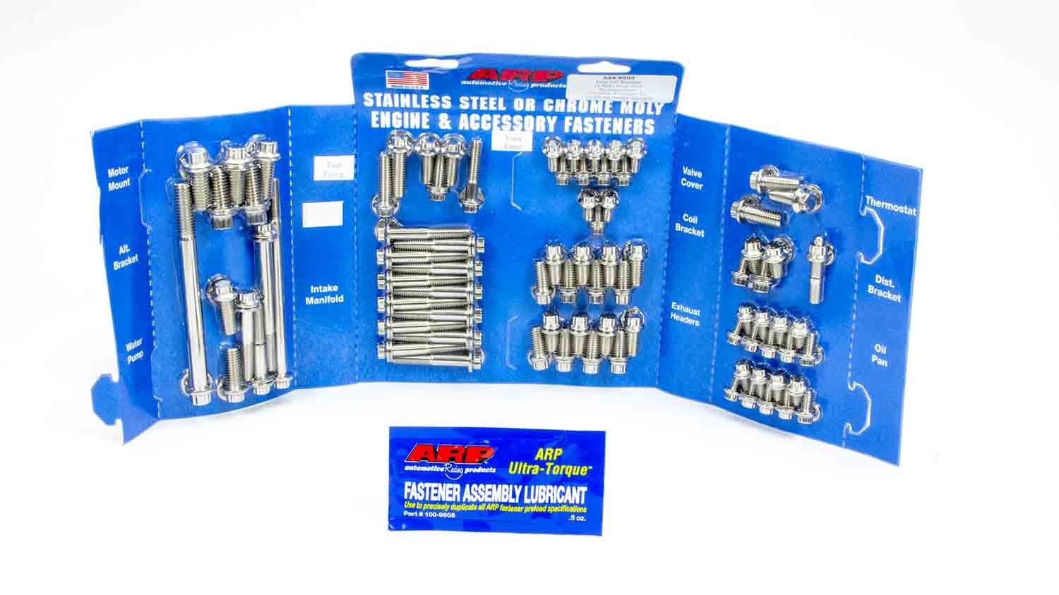 ARP SBF 554-9503 Stainless Steel Complete Engine Fastener Kit with 12-Point Heads for Small Block Ford
