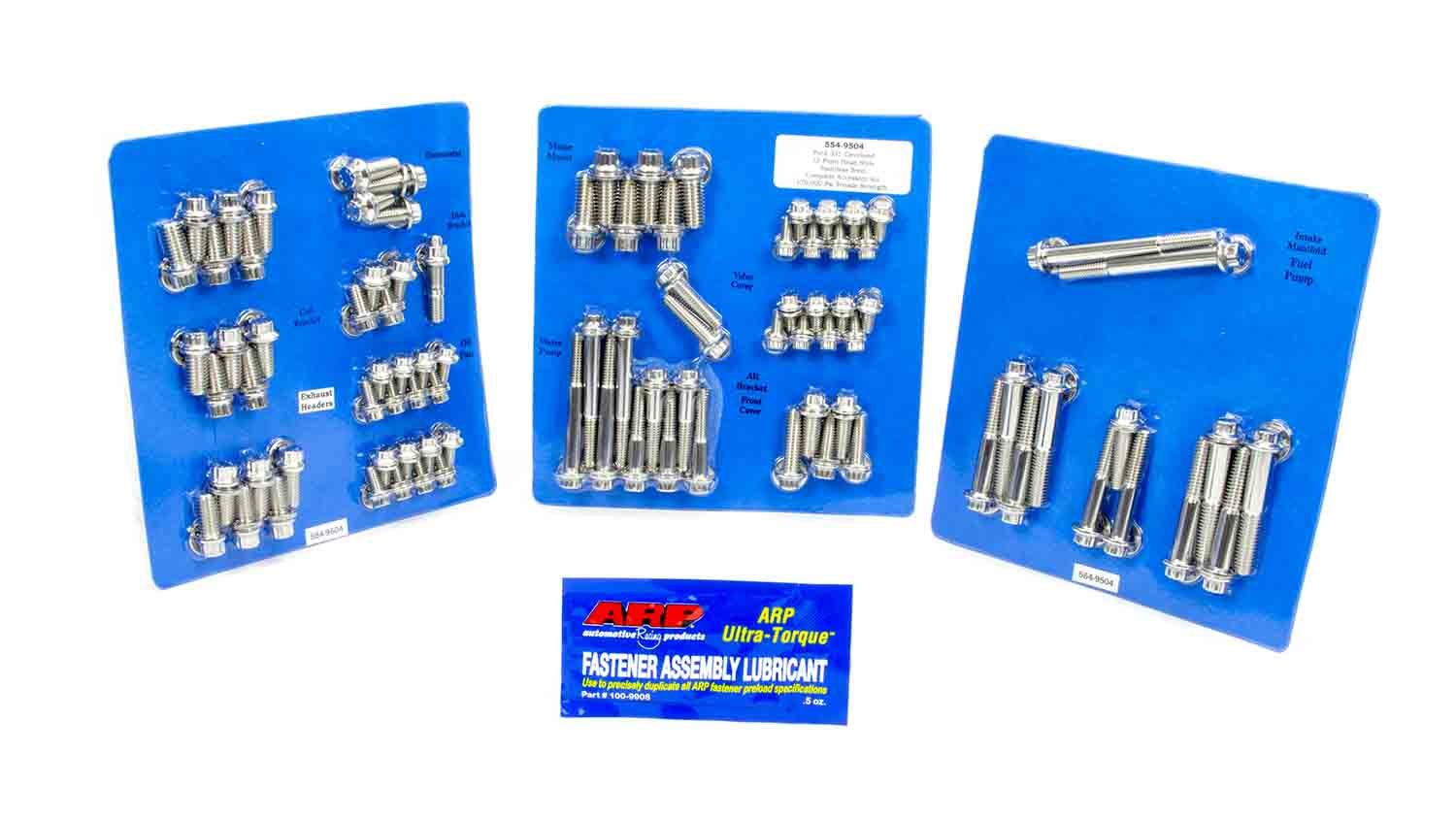 ARP SBF Stainless Steel Complete Engine Fastener Kit with 12-Point Head for Ford Cleveland and Modified Engines