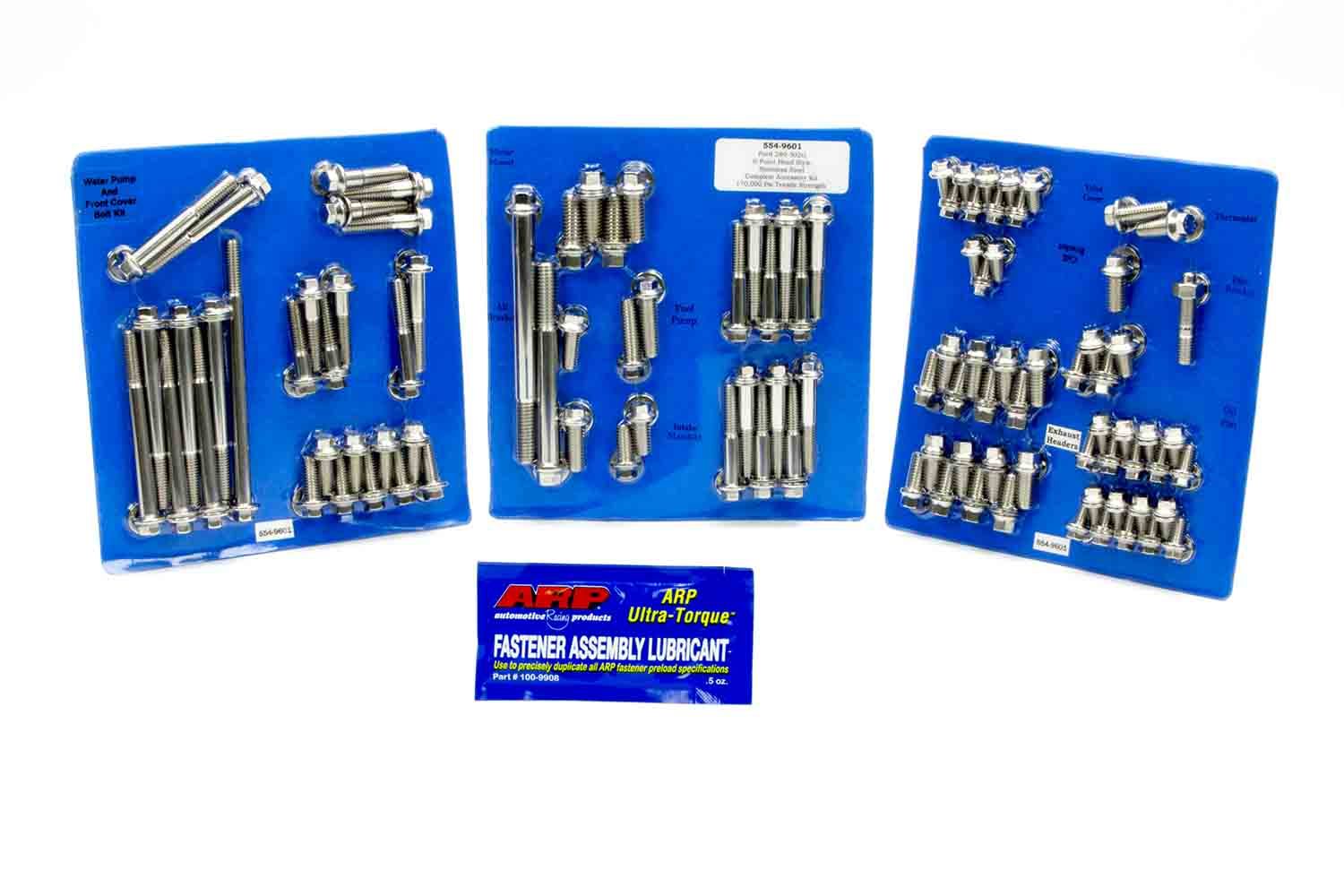 ARP SBF 554-9601 Stainless Steel Complete Engine Fastener Kit for Small Block Ford, 6-Piece Set