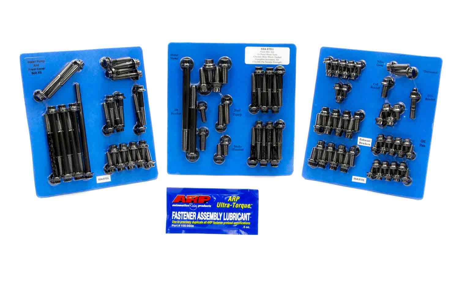 ARP SBF Complete Engine Fastener Kit 12 Point Head Chromoly Black Oxide for Small Block Ford