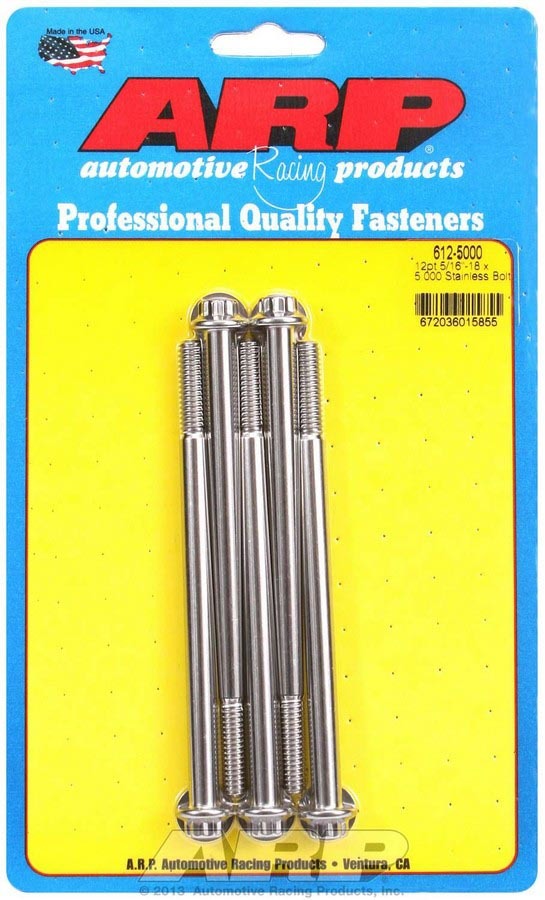 ARP 612-5000 Stainless Steel Bolt Kit with 5/16-18 Threads and 5-Inch Length