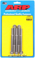 ARP 613-4000 Stainless Steel Bolt Kit with 3/8-16 Threads, 4 Inch Length, 12-Point Head, Polished Finish, Set of 5