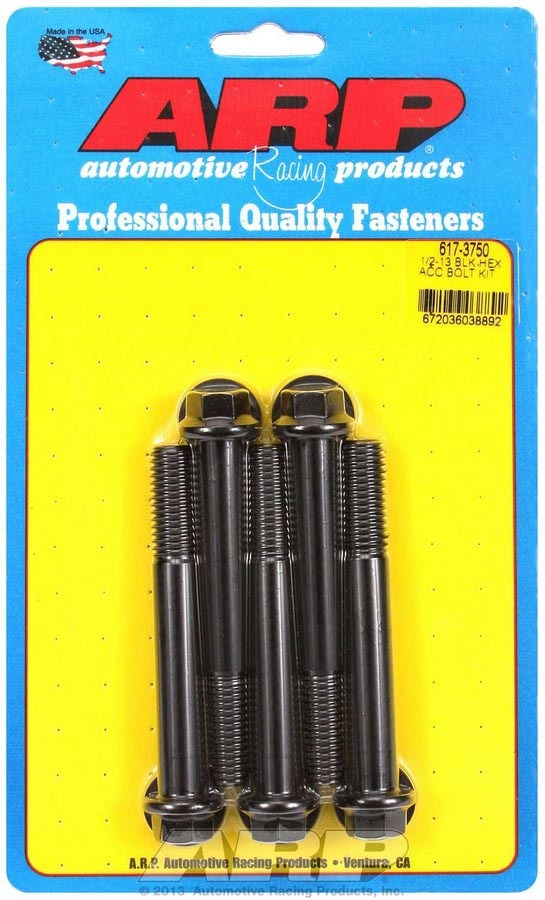 ARP 617-3750 1/2-13 x 3.75 Inch Chromoly Hex Head Bolt Set of 5