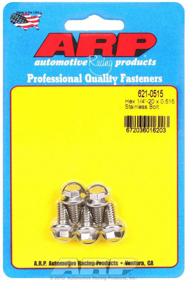 ARP 621-0515 Stainless Steel 1/4-20 Thread Bolt Kit with 5/16 Inch Hex Head, 0.515 Inch Length